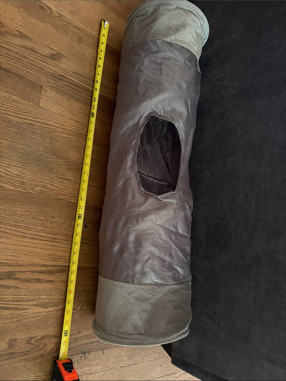2 Gray Tunnel Cat Toys - Soft Play Tubes for Pets - Picture 3 of 13